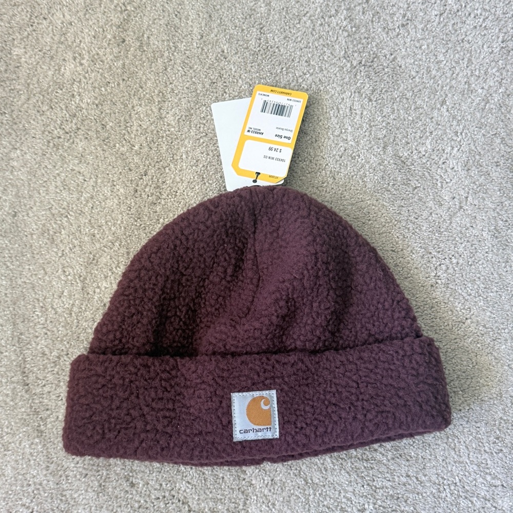 Carhartt Burgundy Sherpa Beanie